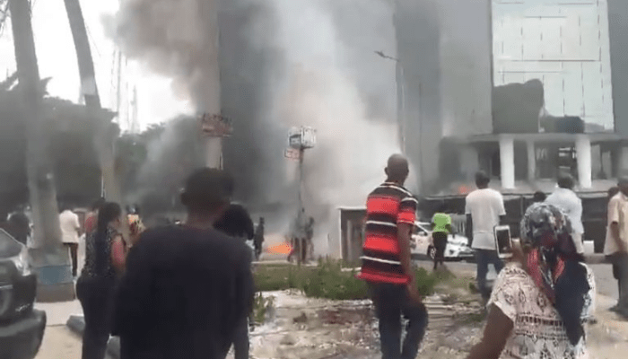 Not funny as fire breaks out in Victoria Island buildings