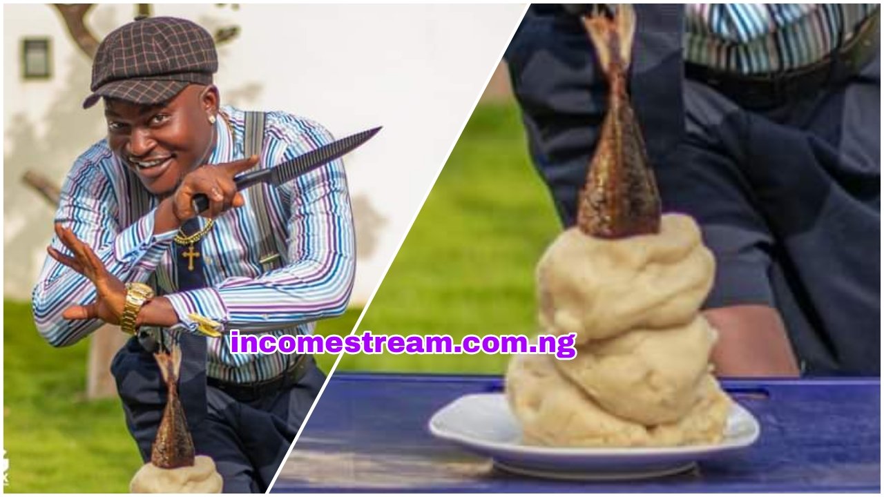 Omo Benue set new record as he celebrates birthday with fried ice fish and fufu